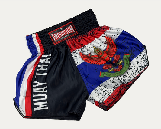 Short Muay Thai Thai Flag Negro