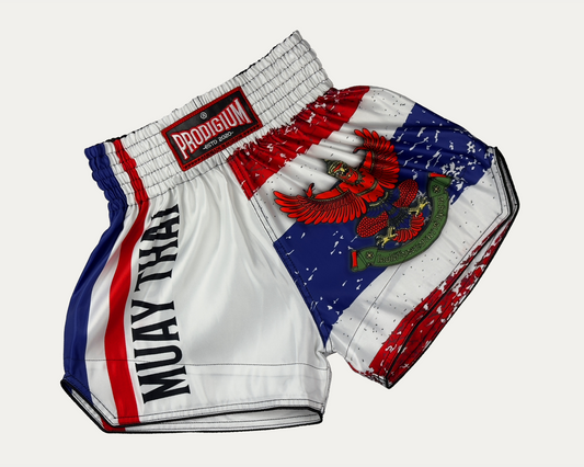 Short Muay Thai Thai Flag Blanco