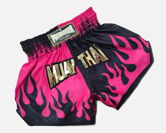 Short Muay Thai Fire Rosa